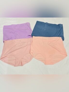 4pcs Women Underwear High Waisted Briefs, Elastic Waistband, Size XXL